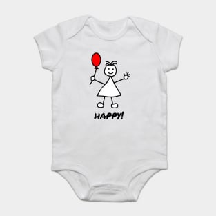 Cute Girl with Balloon Baby Bodysuit